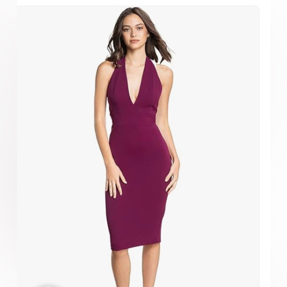 Dress the Population Women's Asymmetrical Skirt in Deep Purple